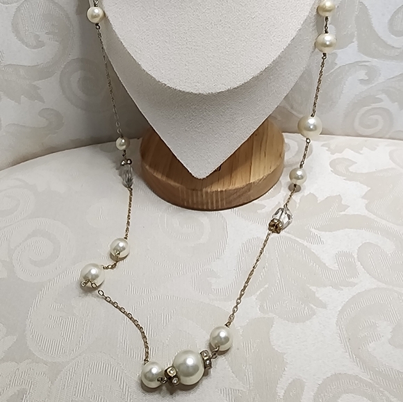 J. Crew Jewelry - J. Crew Pearl and Gold Long Necklace